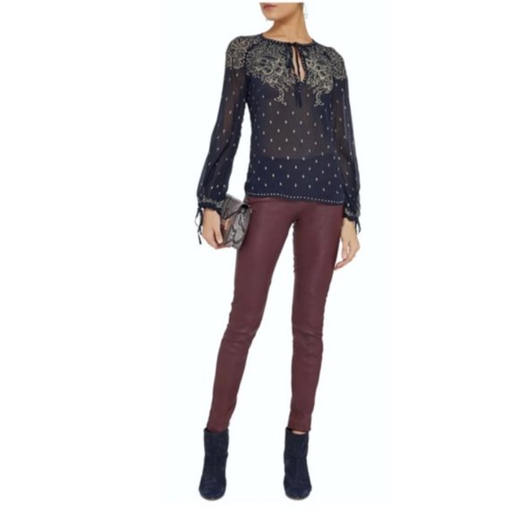 Isabel Marant Tops - Isabel Marant Etoile Radley Blouse US 6 38 Silk Chiffon Printed Black Luxury